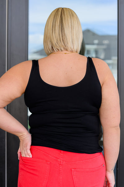 The Basics Reversible Longline Tank in Black