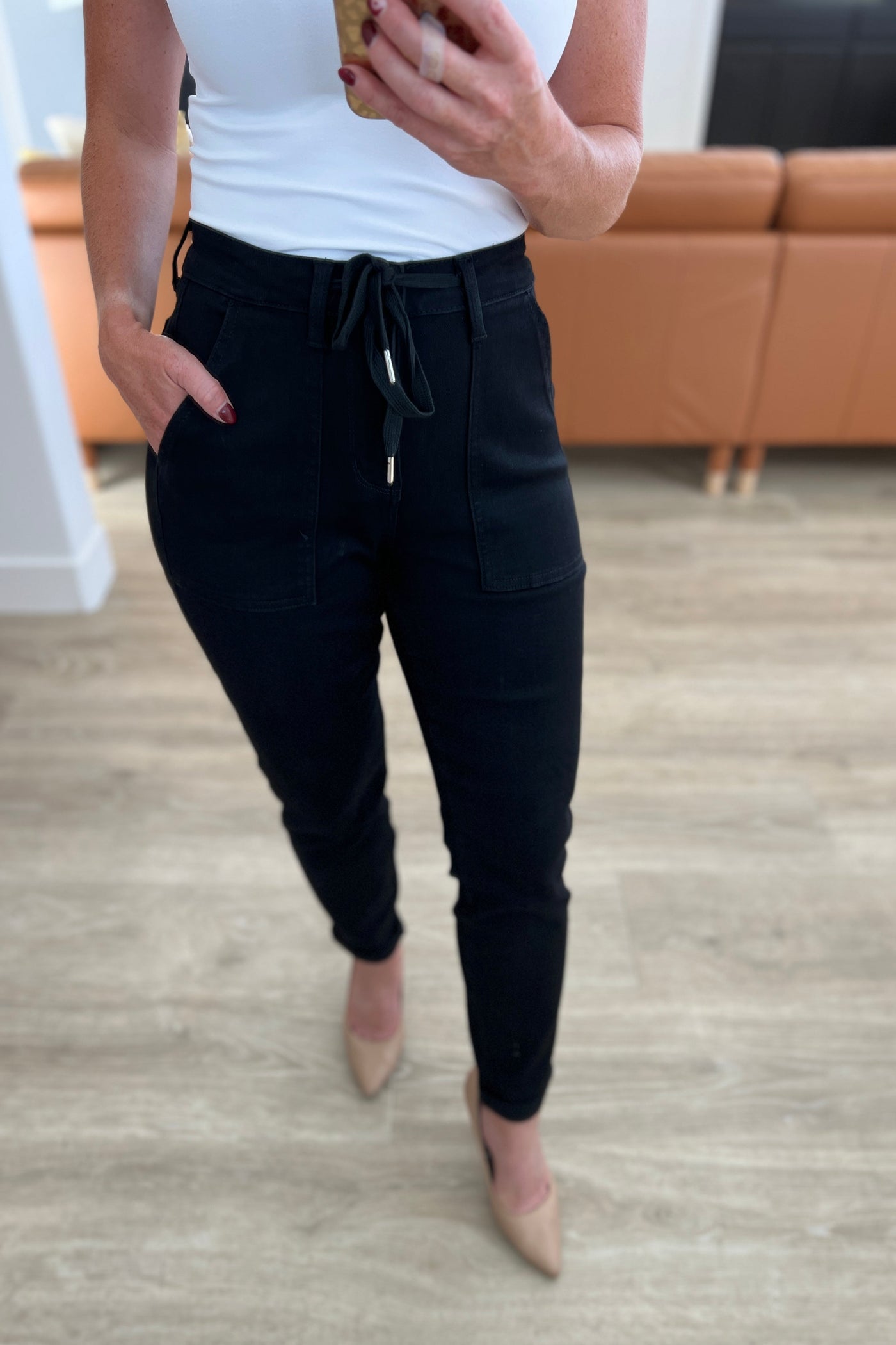 Carmen Double Cuff Joggers in Black