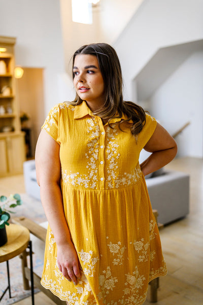 Marigold Embroidered Dress