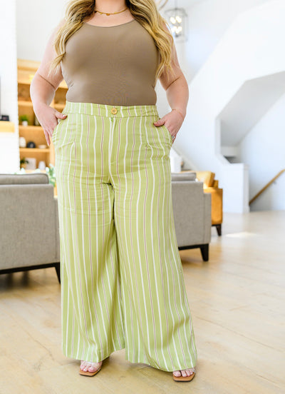 Never Underrated Striped Wide Leg Trousers