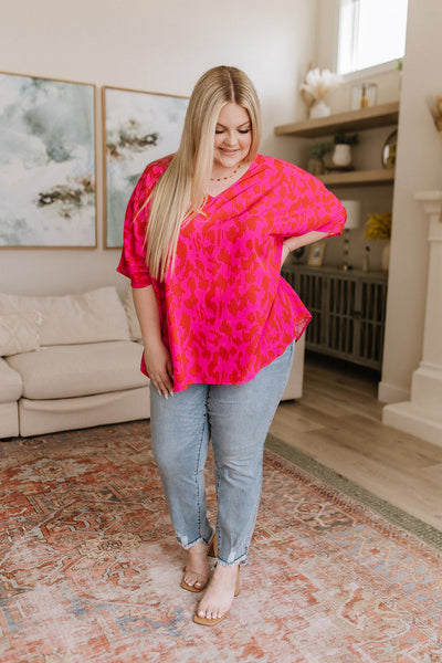 Unforgettable V-Neck Animal Print Blouse