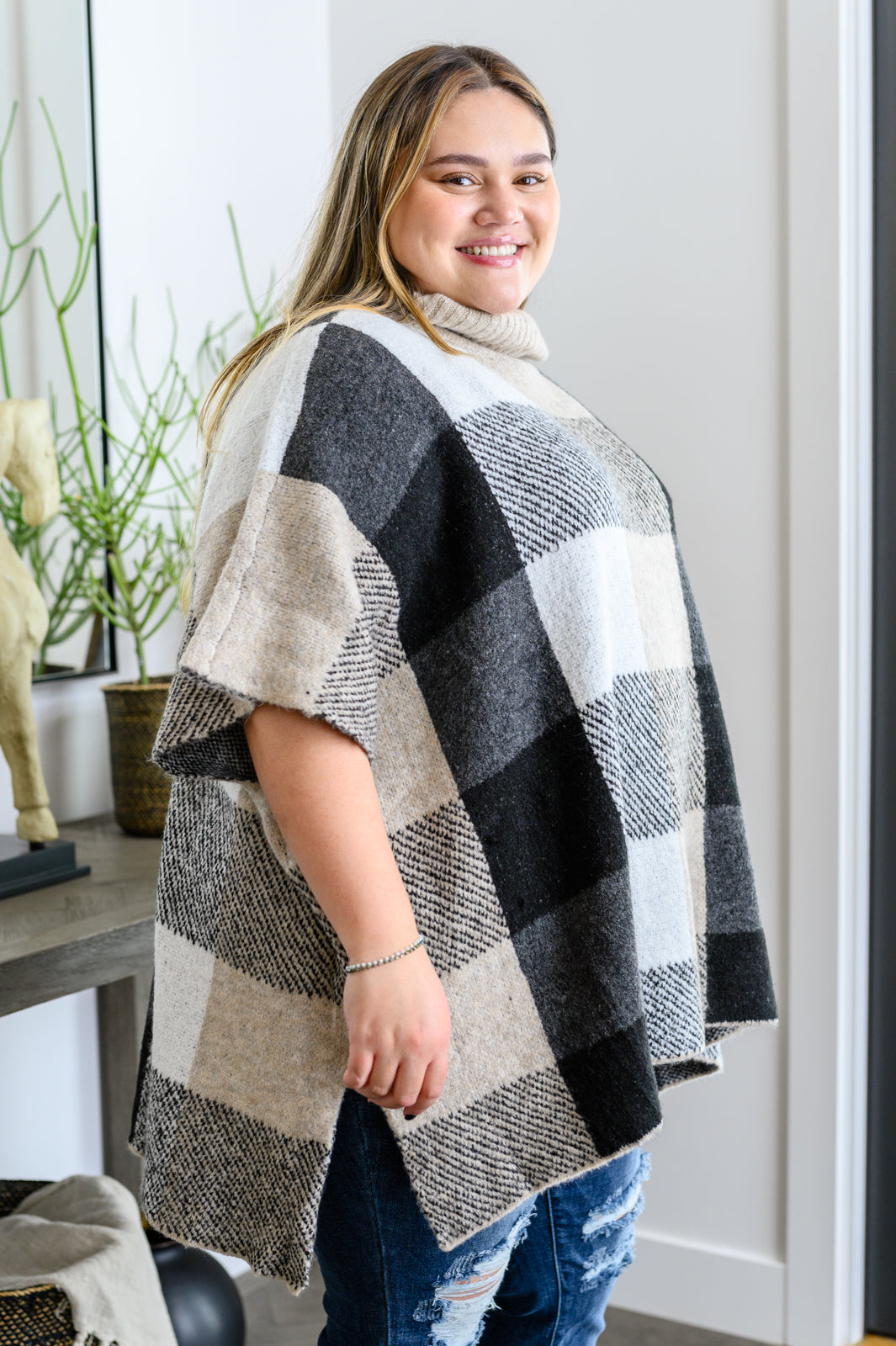 Your Next Favorite Roll Neck Sweater Poncho