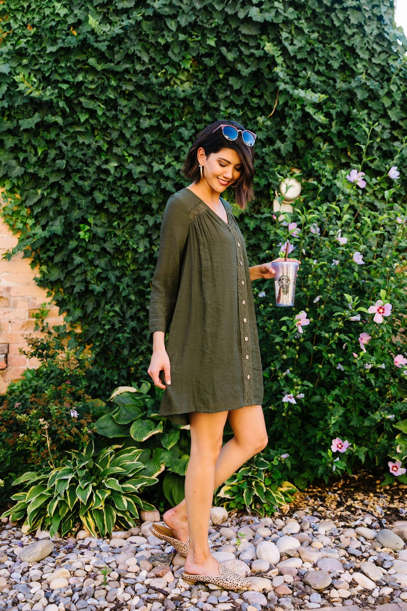 Autumn Embroidered Shirt Dress