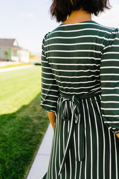 Tread Softly Striped Midi Dress